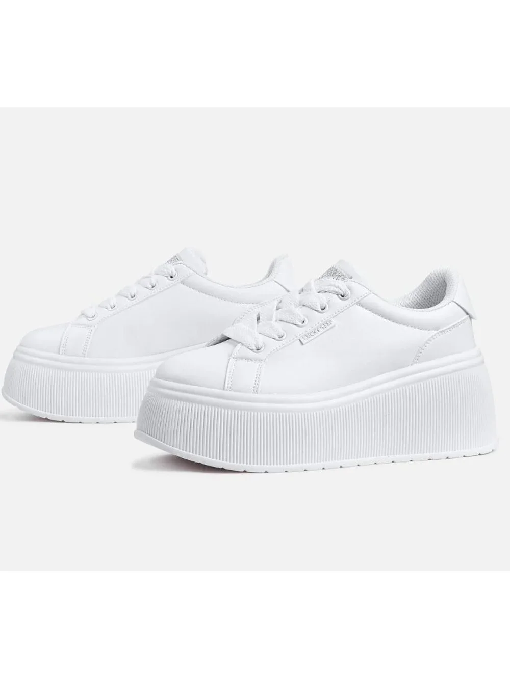 🆕LUCKY STEP Women's All White Platform Wedge Canvas Sneakers Walking Shoes
